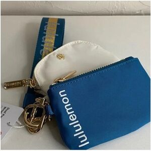 lululemon athletica Blue and White Wristlet